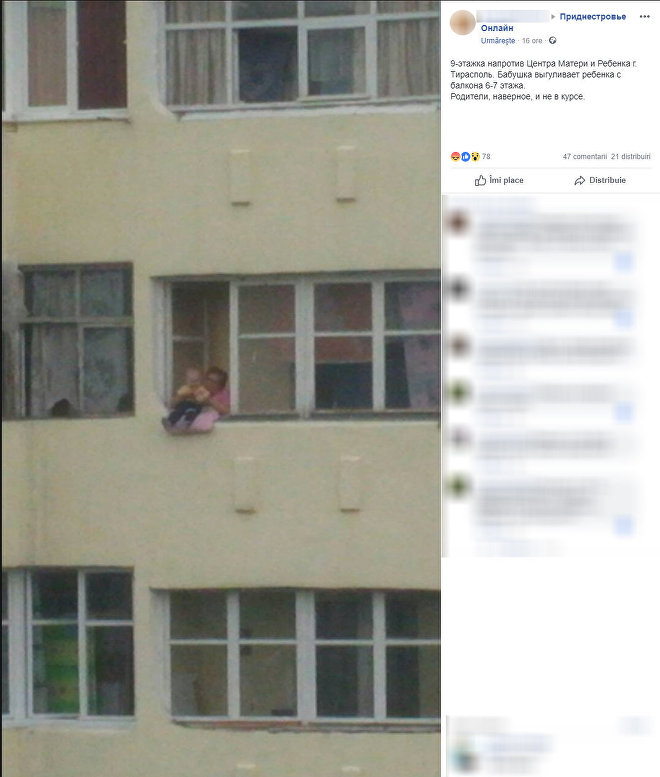 Imagini șocante: Cum este „scos la plimbare” un copil la Tiraspol